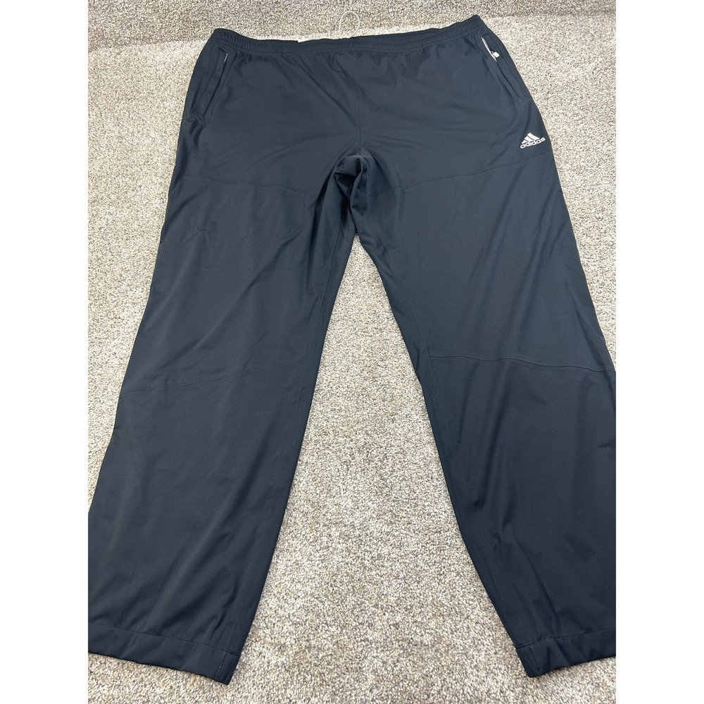 Adidas Rain.RDY Mens 2XL Black Track Pant Athletic Waterproof Zipper Cuffs #0540